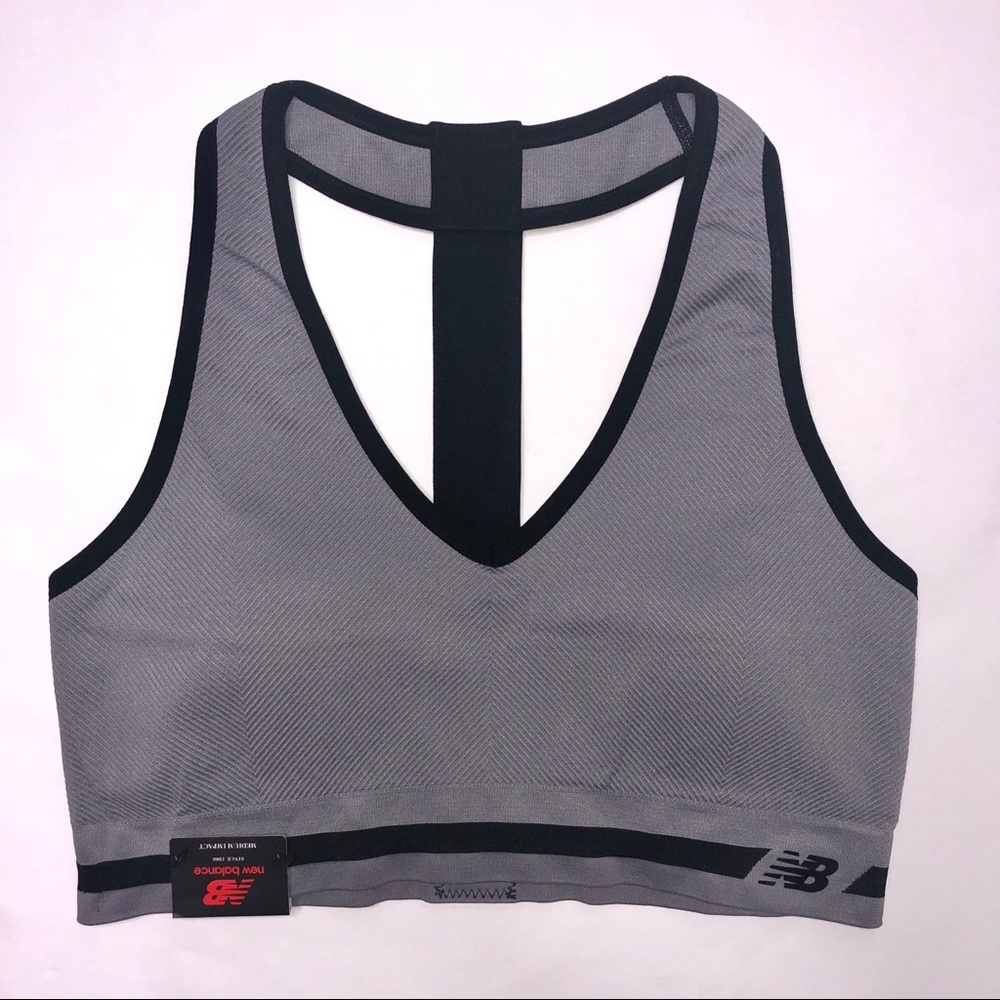 New Grey Sports Bra New Balance Size XL